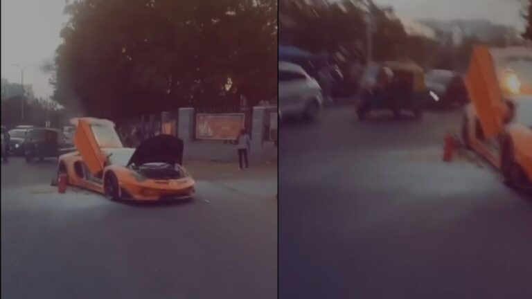 ₹10 Crore Lamborghini Bursts Into Flames on Bengaluru Street