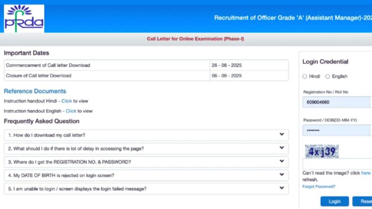 PFRDA Group A Admit Card 2025