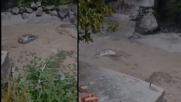 Terrifying Video Captures Car With Passengers Swept Away in Uttarakhand Flash Flood